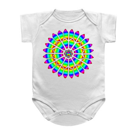 Psychedelic Rainbow Stained Glass Flower Mandala tiny thumbnail