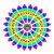 Psychedelic Rainbow Stained Glass Flower Mandala tiny thumbnail