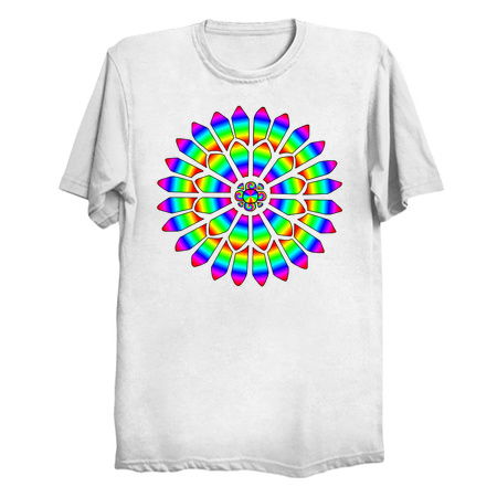 Psychedelic Rainbow Stained Glass Flower Mandala tiny thumbnail
