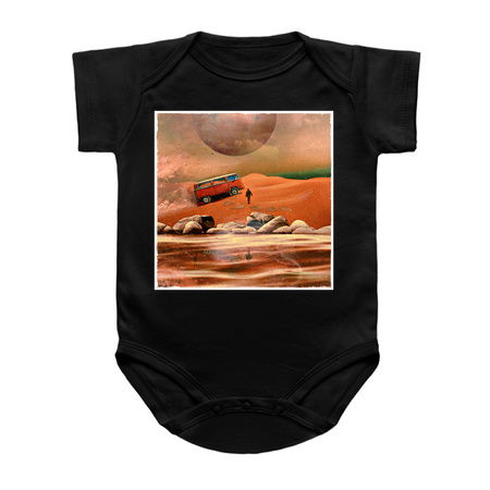 Surreal Science Fiction Alien Planet with Camper Van Bus and Traveler tiny thumbnail