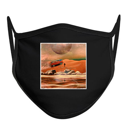 Surreal Science Fiction Alien Planet with Camper Van Bus and Traveler tiny thumbnail