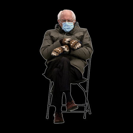 Bernie Mittens Meme Bernie Sanders Cold Inauguration - NeatoShop