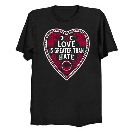 Love Is Greater Than Hate - Distressed Gothic Planchette - Red tiny thumbnail