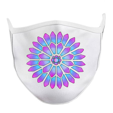 Blue Purple Cloud Stained Glass Floral Mandala tiny thumbnail