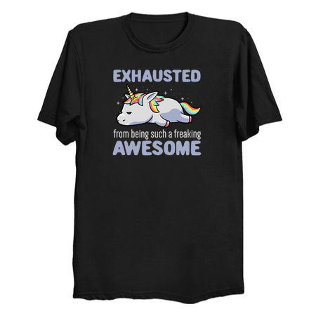 Exhausted From Being Awesome Lazy Unicorn Gift tiny thumbnail