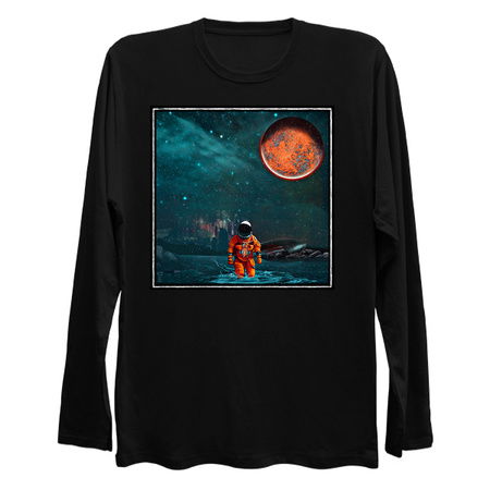 Astronaut Crash Landing on Alien Planet with Orange Moon tiny thumbnail