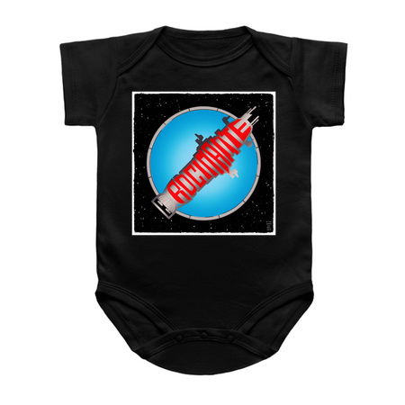 Retro Pop Art Roci Ship Against Gate and Stars tiny thumbnail