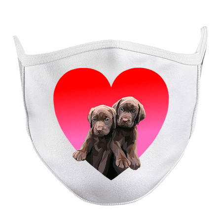 Chocolate Lab Pups Inside Heart tiny thumbnail