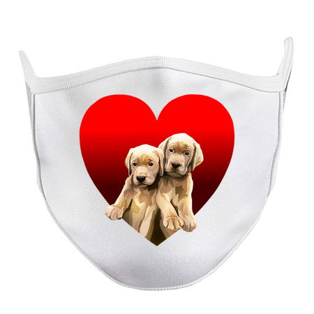 Yellow Golden Labrador Puppies Inside Heart tiny thumbnail