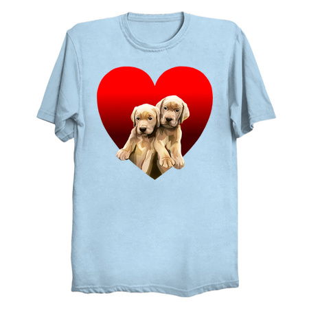 Yellow Golden Labrador Puppies Inside Heart tiny thumbnail