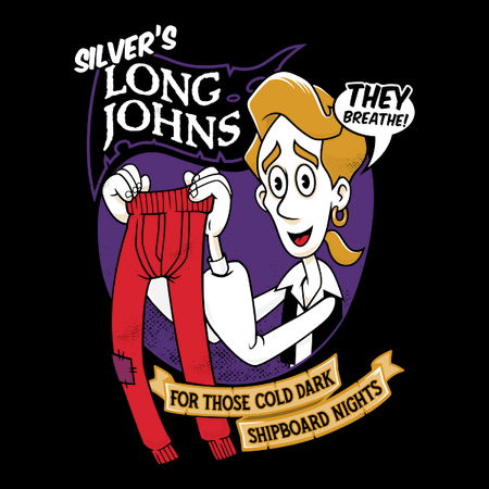 Silver s Long Johns Monkey Island Vintage Video Game Pirate NeatoShop
