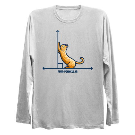 Purr-pendicular Kawaii Cute Cat Maths Pun tiny thumbnail