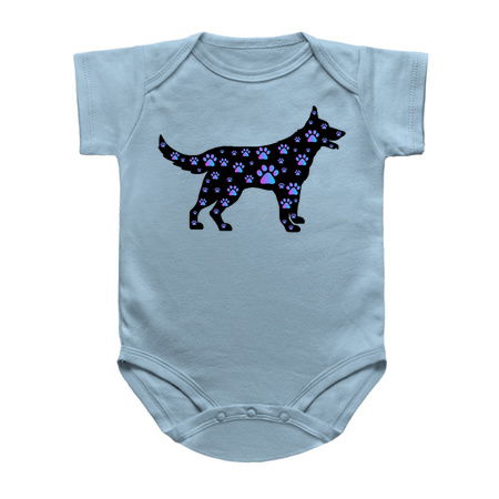 Blue Purple Paw Print Black Dog Silhouette tiny thumbnail