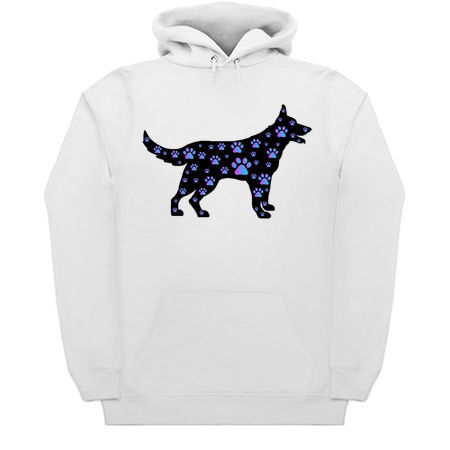 Blue Purple Paw Print Black Dog Silhouette tiny thumbnail