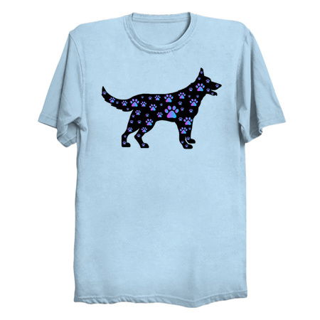Blue Purple Paw Print Black Dog Silhouette tiny thumbnail