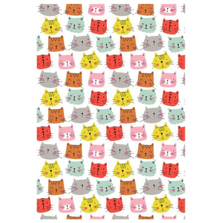 cat head pattern cute colorful - NeatoShop