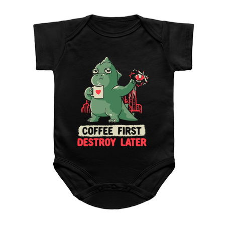 Coffee First Destroy Later Cute Funny Monster Gift tiny thumbnail