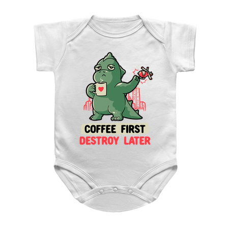 Coffee First Destroy Later Cute Funny Monster Gift Light tiny thumbnail