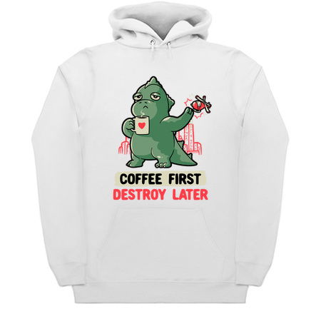 Coffee First Destroy Later Cute Funny Monster Gift Light tiny thumbnail