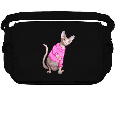 Cozy Sphynx Cat with Pink Knit Sweater tiny thumbnail