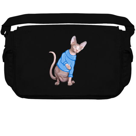 Cute Sphynx Cat with Blue Knit Sweater tiny thumbnail