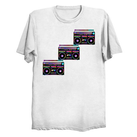 Neon Retro 1980s Boombox Staircase tiny thumbnail