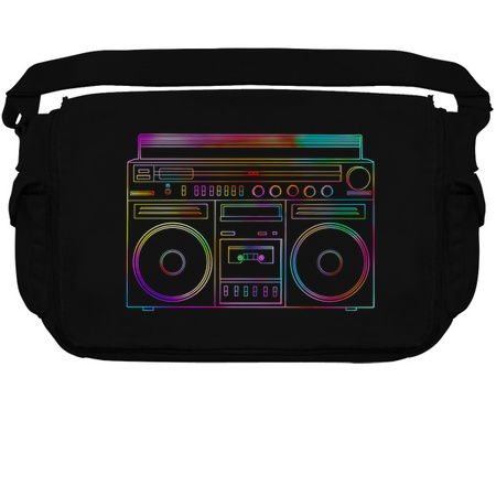 Old School Retro Neon Outline Boombox tiny thumbnail
