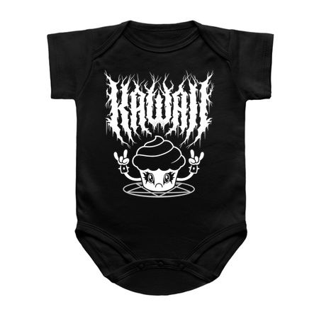 Kawaii Cupcake Black Metal Logo - Creepy Cute - Funny Spoopy Goth tiny thumbnail