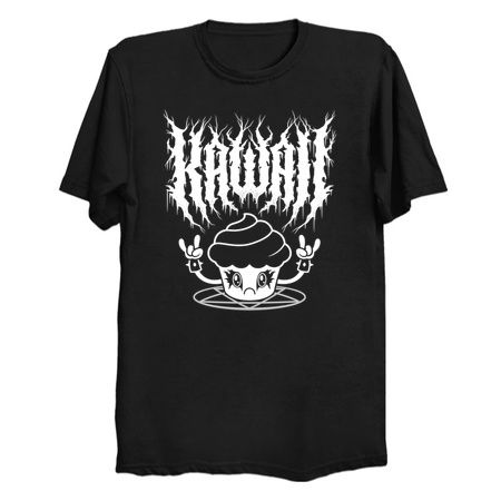 Kawaii Cupcake Black Metal Logo - Creepy Cute - Funny Spoopy Goth tiny thumbnail