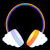Rainbow Sun Moon Music Headphones tiny thumbnail