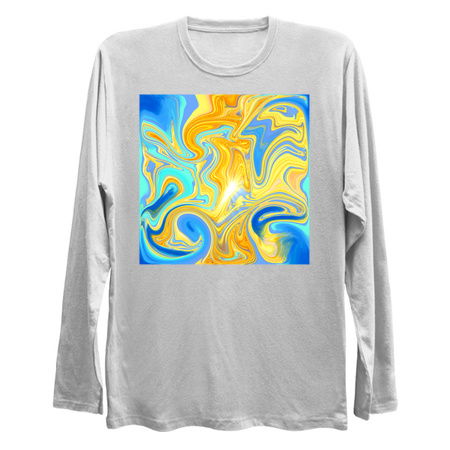 Blue and Gold Marble Swirling Sky Abstract tiny thumbnail