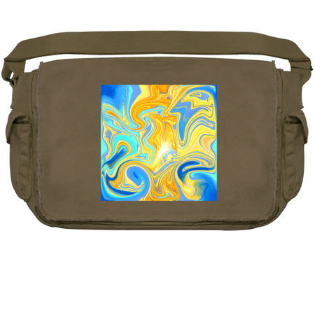 Blue and Gold Marble Swirling Sky Abstract tiny thumbnail