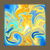 Blue and Gold Marble Swirling Sky Abstract tiny thumbnail