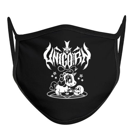 Kawaii Unicorn - Black Metal Logo - Creepy Cute Spooky Goth tiny thumbnail