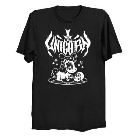 Kawaii Unicorn - Black Metal Logo - Creepy Cute Spooky Goth tiny thumbnail