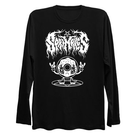 Kawaii Donut - Black Metal Logo - Creepy Cute Goth - Sprinkles tiny thumbnail