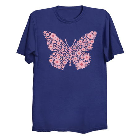 Spring Pink Floral Butterfly Silhouette tiny thumbnail