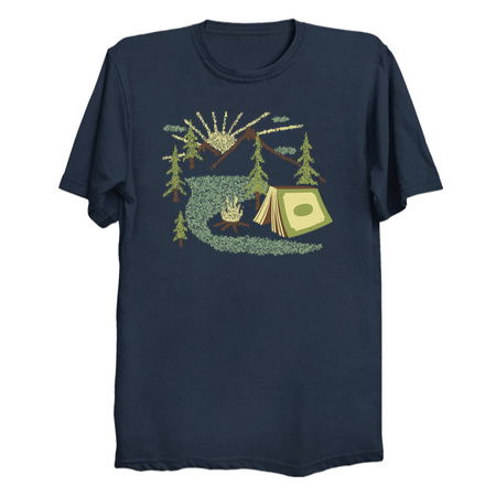 Camping Inside a Book I love to Read Illustration Made With Letters tiny thumbnail