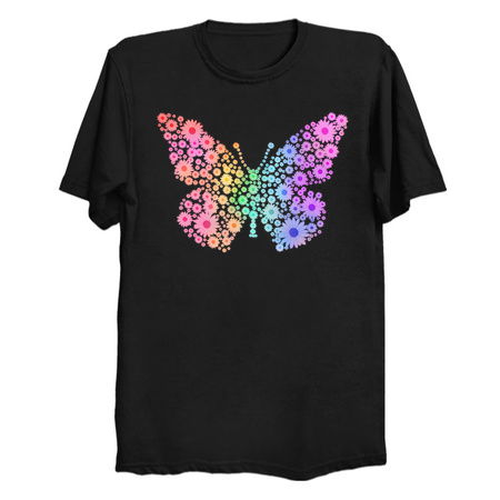 Rainbow Flower Spring Butterfly Silhouette tiny thumbnail