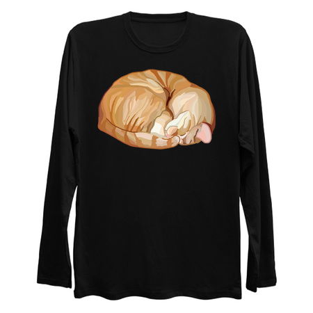 Sleeping Curled Orange Ginger Tabby Cat tiny thumbnail