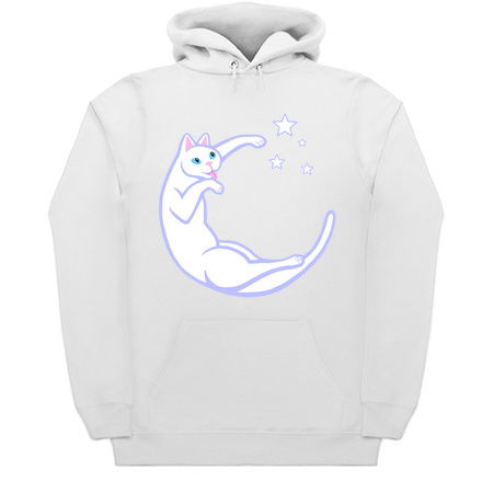 Playful Lunar Cat Moon and Stars tiny thumbnail