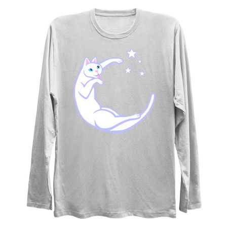 Playful Lunar Cat Moon and Stars tiny thumbnail