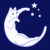 Playful Lunar Cat Moon and Stars tiny thumbnail