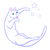 Playful Lunar Cat Moon and Stars tiny thumbnail