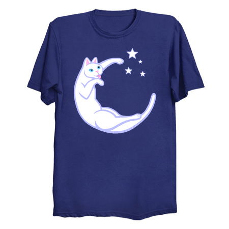 Playful Lunar Cat Moon and Stars tiny thumbnail