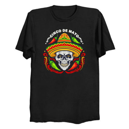 Cinco De Mayo Mexican Skull With Hat tiny thumbnail