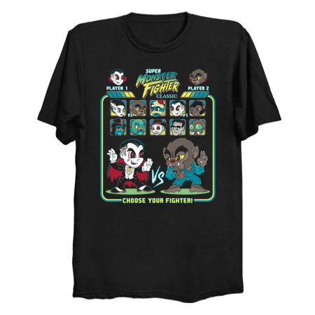 Super Monster Fighter - Cartoon Chibi Style - Retro Video Game - Classic Vintage Horror tiny thumbnail