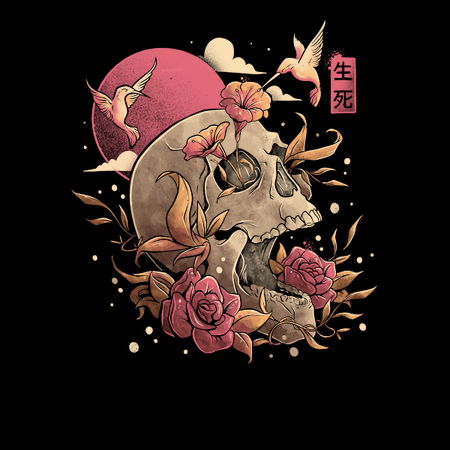 Life and Death IV - Botanical Skull Shirt