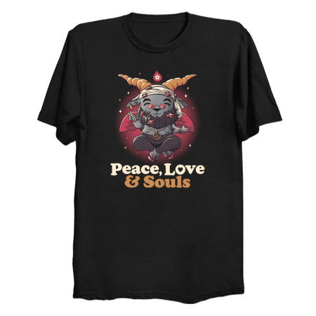 Peace, Love And Souls Creepy Cute Baphomet Gift tiny thumbnail