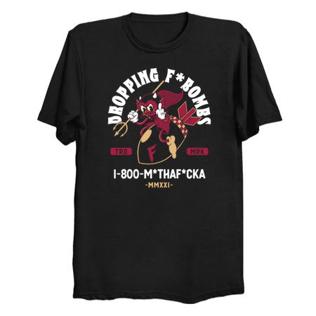 Dropping F Bombs - Swearing Vintage Cartoon Devil - NSFW tiny thumbnail